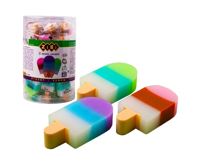 Гумка для стирання Zibi фігурна "Ice Cream" (уп.=40 шт.)