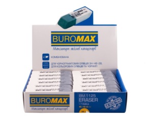 Гумка для стирання Buromax прямокутна (уп.=36 шт.)