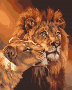 Картина за номером 40*50 см BS 07279 "Закохані леви" Brushme