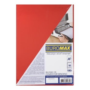 Обкладинка для палітурки: А4, 180 мкм, 50 шт. пластик/тонована/червона Buromax