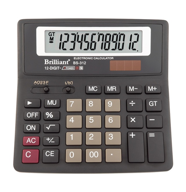 Калькулятор Brilliant BS-312 12-розрядний дисплей
