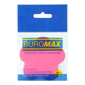 Стікер фігурний 50 арк. "Неон/Квітка" Buromax