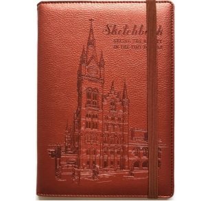 Скетчбук А5 100 арк., 100 г/м2, білий блок, шкірзам, на гумку Fresh