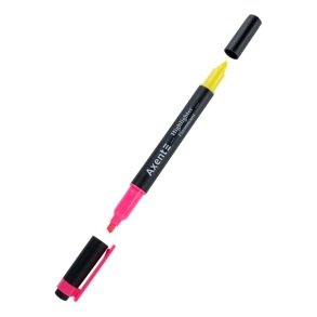 Маркер текстовий "Highlighter Dual" 2-4 мм клиноподібний рожевий/жовтий (уп.=12 шт.) Axent