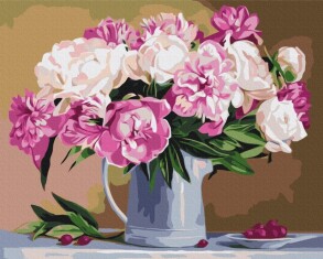 Картина за номером 40*50 см BS 29775 "Натюрморт з піонами" Brushme