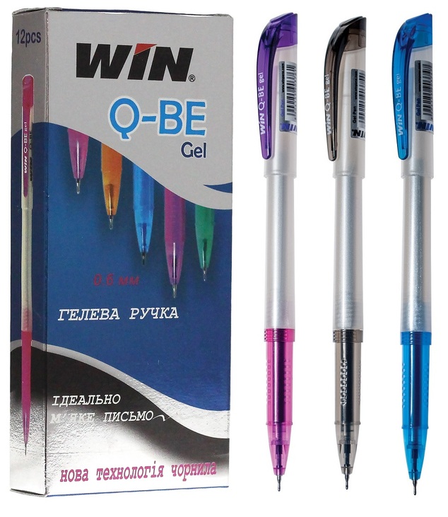 Ручка гелева Win "QBE", 0,6 мм, фіолетова (уп.=12 шт.)
