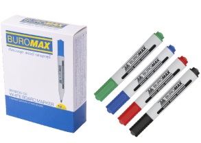 Маркер для дошки білої "BM.8800" 2-4 мм зелений (уп.=12 шт.) Buromax