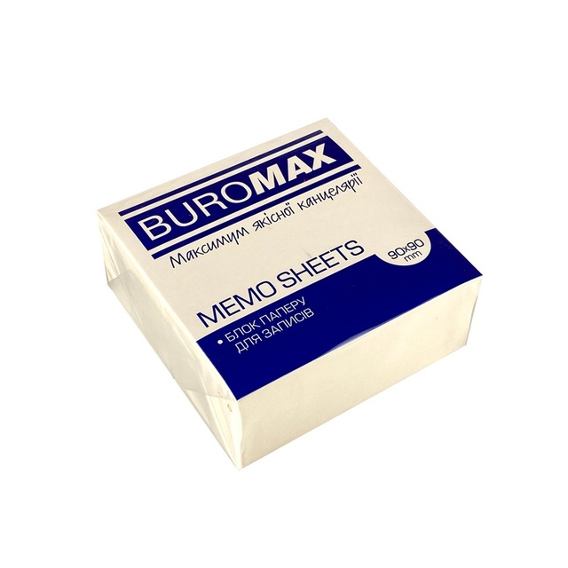 Папір для нотаток 90*90*40 мм, неклеєний/газетка Buromax