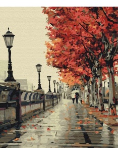 Картина за номером 40*50 см BS 00117 "Осінній бульвар" Brushme