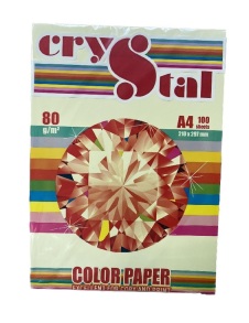 Папір "Crystal Color Paper" пастель A4, 80 г/м2, 100 арк., Yellow 160/жовтий