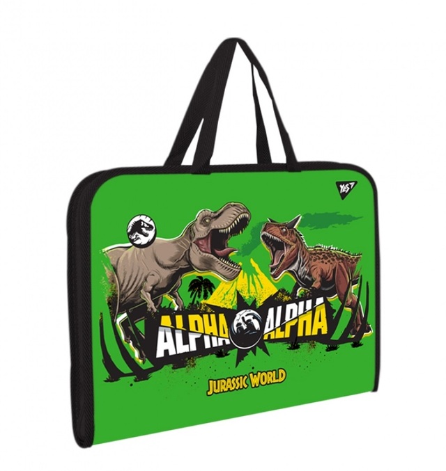 Портфель дитячий пластиковий з тканинними ручками В4 "Jurassic World" Yes
