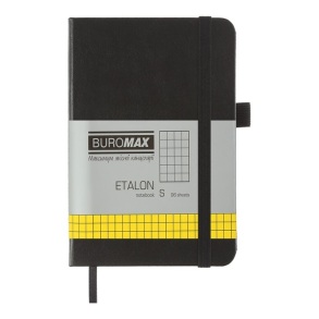 Блокнот шкірзам 95*140 мм 96 арк., "296160 Etalon", #, чорний Buromax