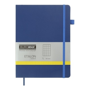 Блокнот шкірзам 190*250 мм 96 арк., "292160 Etalon", #, синій Buromax