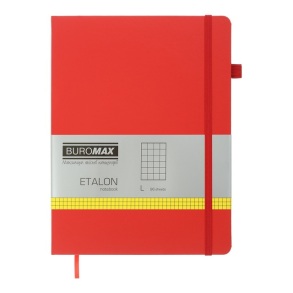Блокнот шкірзам 190*250 мм 96 арк., "292160 Etalon", #, червоний Buromax