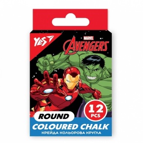 Крейда кольорова кругла 12 шт. "Marvel Avengers" Yes