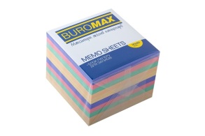 Папір для нотаток 90*90*70 мм, неклеєний/декор Buromax