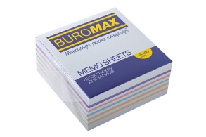 Папір для нотаток 90*90*40 мм, неклеєний/веселка Buromax