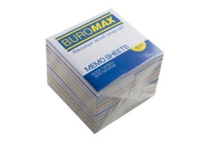 Папір для нотаток 90*90*40 мм, неклеєний/веселка "Jobmax" Buromax