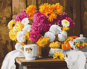 Картина за номером 40*50 см BS 52749 "Осіннє чаювання" Brushme