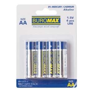 Батарейка R6 "Buromax" (уп.=4 шт.)