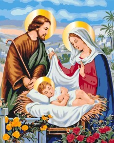 Картина за номером 40*50 см BS 53395 "Свята родина" Brushme