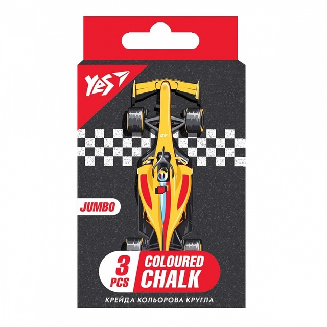 Крейда кольорова кругла 3 шт. "Jumbo Race Legend" Yes