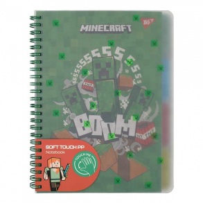 Блокнот А5 80 арк., "Minecraft", =, ПО, пружина бокова Yes