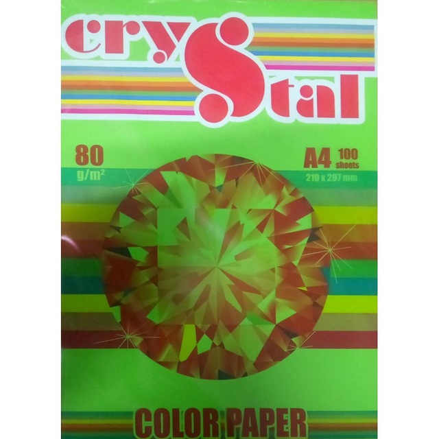 Папір "Crystal Color Paper" інтенсив A4, 80 г/м2, 100 арк., Parrot 230/зелений