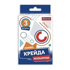 Крейда кольорова кругла 3 шт. "Jumbo Geometry" 1 Вересня