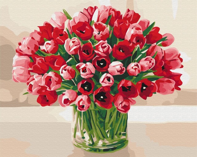 Картина за номером 40*50 см BS 51742 "Букет тюльпанів для коханої" Brushme