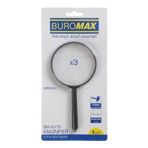 Лупа d=90 мм 3-кратне збільшення Buromax