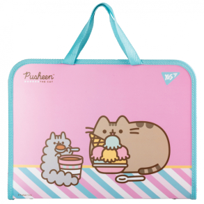 Портфель дитячий пластиковий з тканинними ручками В4 "Pusheen Stormy" Yes