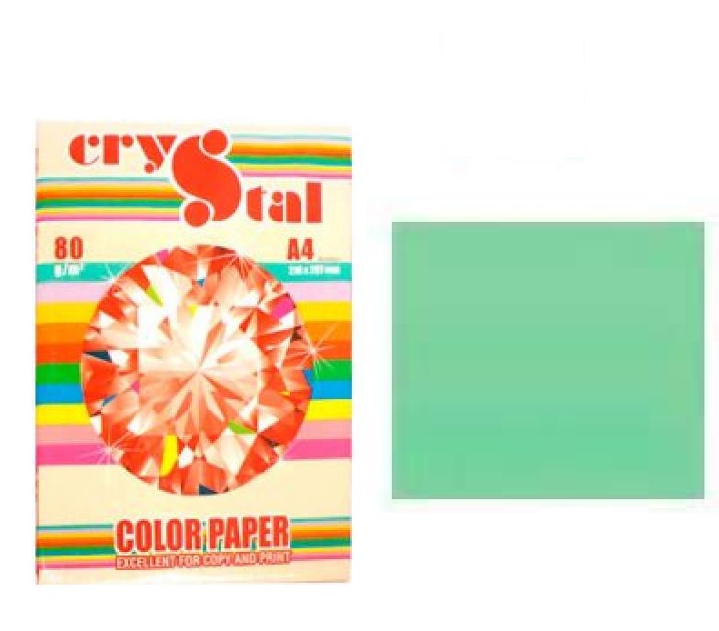 Папір "Crystal Color Paper" пастель A4, 80 г/м2, 100 арк., Green 190/зелений