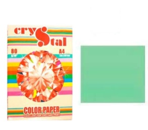 Папір "Crystal Color Paper" пастель A4, 80 г/м2, 100 арк., Green 190/зелений