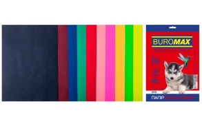 Папір "Buromax" rainbow Dark+Neon А4 80 г/м2, 2*10/20 арк.