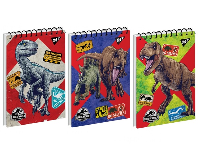Блокнот А6 80 арк., "Jurassic World. Dino Tracker", #, МО, пружина верхня Yes