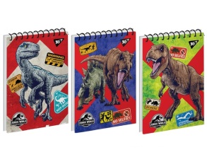 Блокнот А6 80 арк., "Jurassic World. Dino Tracker", #, МО, пружина верхня Yes