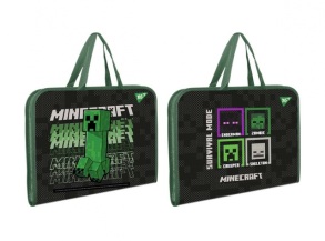 Портфель дитячий пластиковий з тканинними ручками В4 "Minecraft" Yes