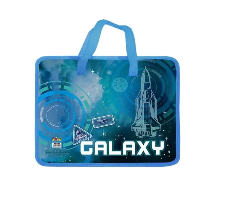 Портфель дитячий пластиковий з тканинними ручками В4 "Galaxy"
