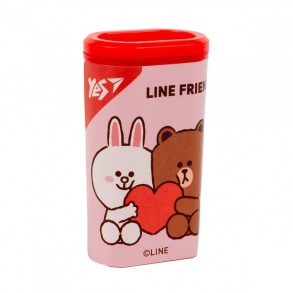 Стругалка з/к 1 лезо пластикова/бочечка "Line Friends" (уп.=24 шт.) Yes