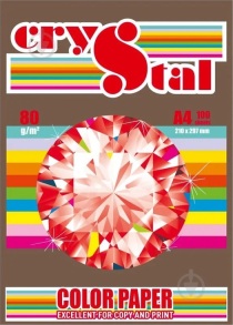 Папір "Crystal Color Paper" темний A4, 80 г/м2, 100 арк., Chocolate 43A/темно-коричневий