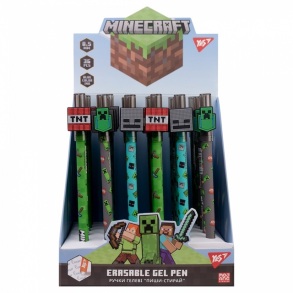 Ручка гелева ПИШИ-СТИРАЙ Yes "Minecraft", 0,5 мм, синя (уп.=36 шт.)