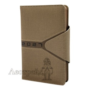 Щоденник датований Buromax А6 2027 2520-18 "Navigator" шкірзам/поролон світло-коричневий 