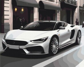 Картина за номером 40*50 см BS 53756 "Авто в мегаполісі" Brushme