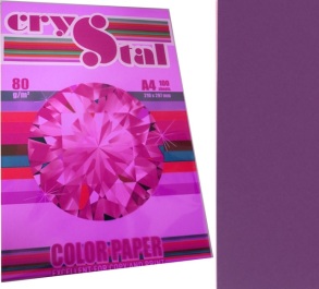 Папір "Crystal Color Paper" темний A4, 80 г/м2, 100 арк., Raspberry 44A/темно-малиновий