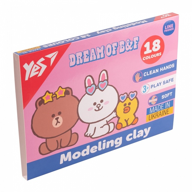 Пластилін Yes 18 кол. 360 г "Line Friends"