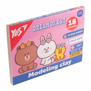 Пластилін Yes 18 кол. 360 г "Line Friends"