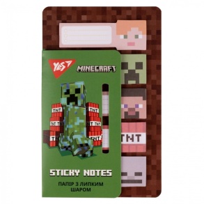 Індекси паперові 5 кол. по 20 шт., 15*50 мм "Minecraft" Yes