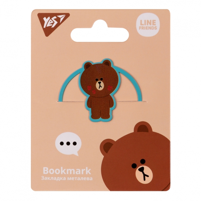 Закладка металева "Line Friends" Yes