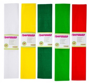 Папір гофрований 1 Вересня 110 % 50*200 см 42 г/м2 червоний (уп.=10 шт.)